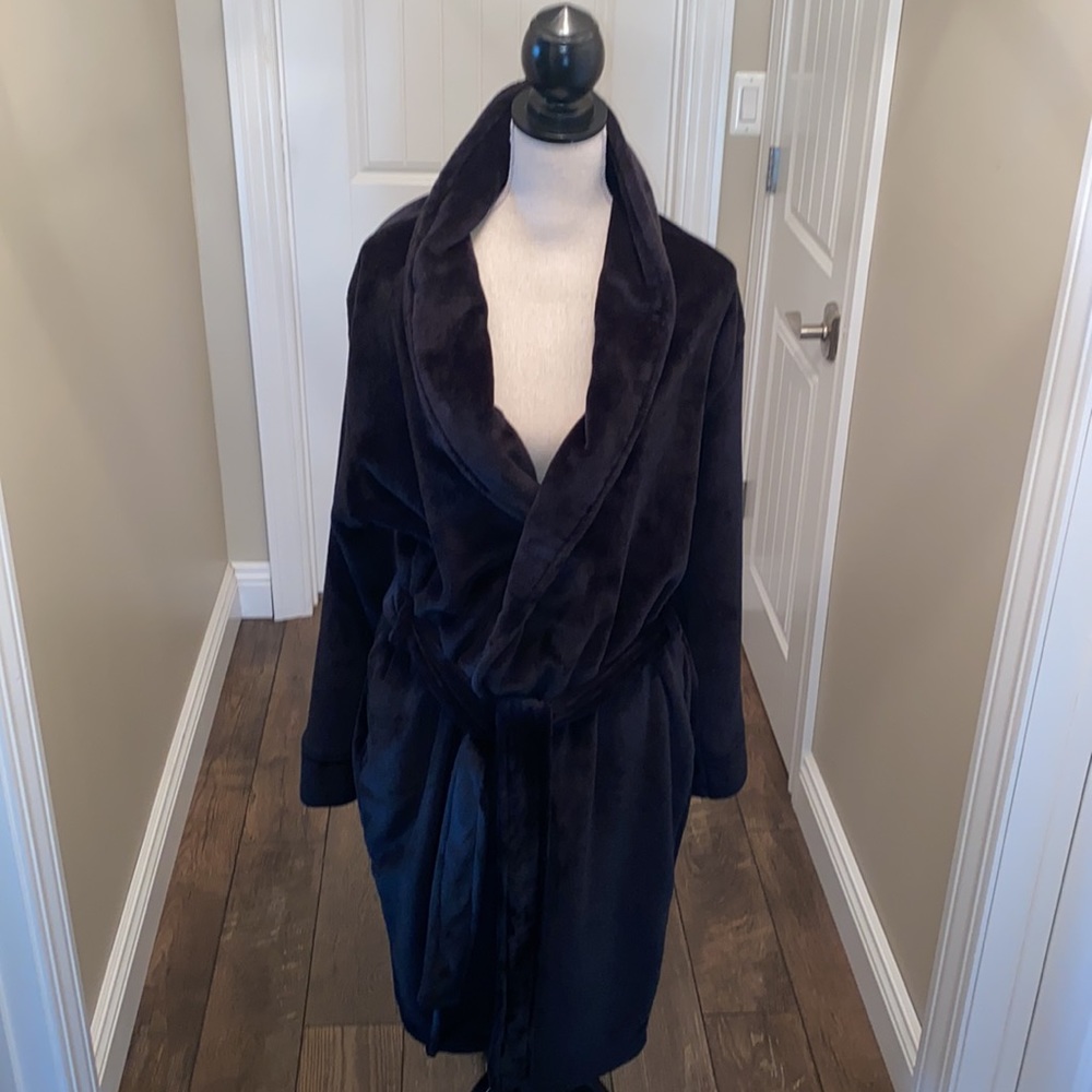 Mens Club Room Navy Velour Bathrobe Size OS